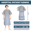Linteum Textile Supply Cotton Blended Unisex Hospital Gown Back Tie 45" Long Patient Gowns Comfortably Fits Sizes 2XL