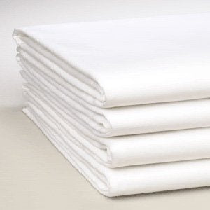 Linteum Textile Supply White Fitted Sheet Twin 39x80x9 Inches 12-Pack Poly Cotton Blend 180 Thread Count Durable Breathable Easy Care Bottom Sheets for Hospitals, Hotels, Healthcare, Spa