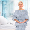 Linteum Textile Supply Cotton Blended Unisex Hospital Gown Back Tie 45" Long Patient Gowns Comfortably Fits Sizes 2XL