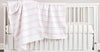 Linteum Textile 36x36 in Receiving Hospital Baby Blankets, White w/Light Blue & Light Pink Stripes