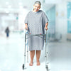 Linteum Textile Supply Cotton Blended Unisex Hospital Gown Back Tie 45" Long Patient Gowns Comfortably Fits Sizes 2XL
