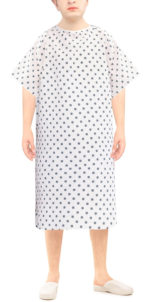 Linteum Textile Supply Cotton Blended Unisex Hospital Gowns with Back Ties Comfortably Fits Sizes Upto 2XL
