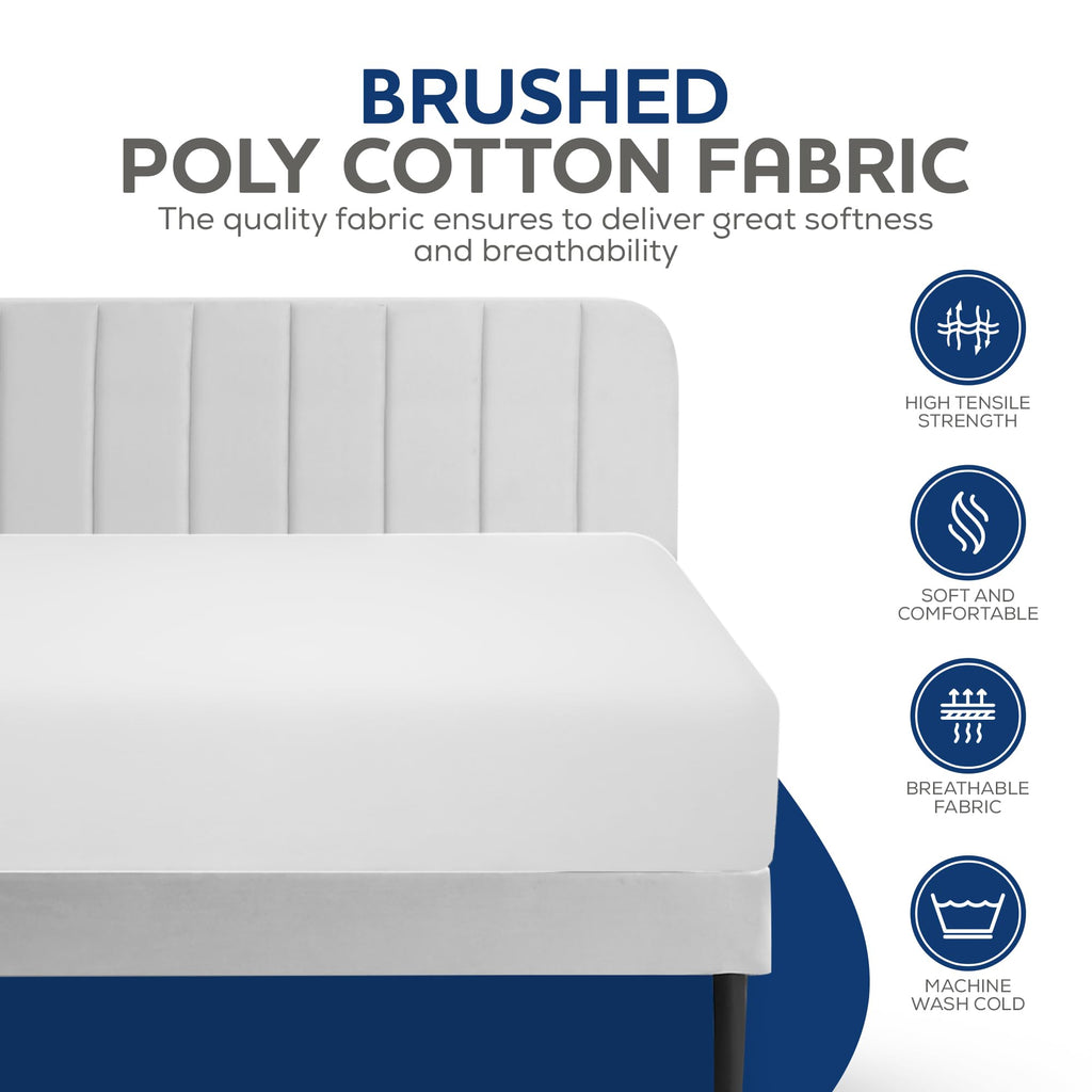 Linteum Textile Supply White Bed Sheet – 66x104 Soft and Comfortable Twin Size Flat Percale Sheets 180 Thread Count Top Sheets for Home, Hospitals, Spas & Rental Properties