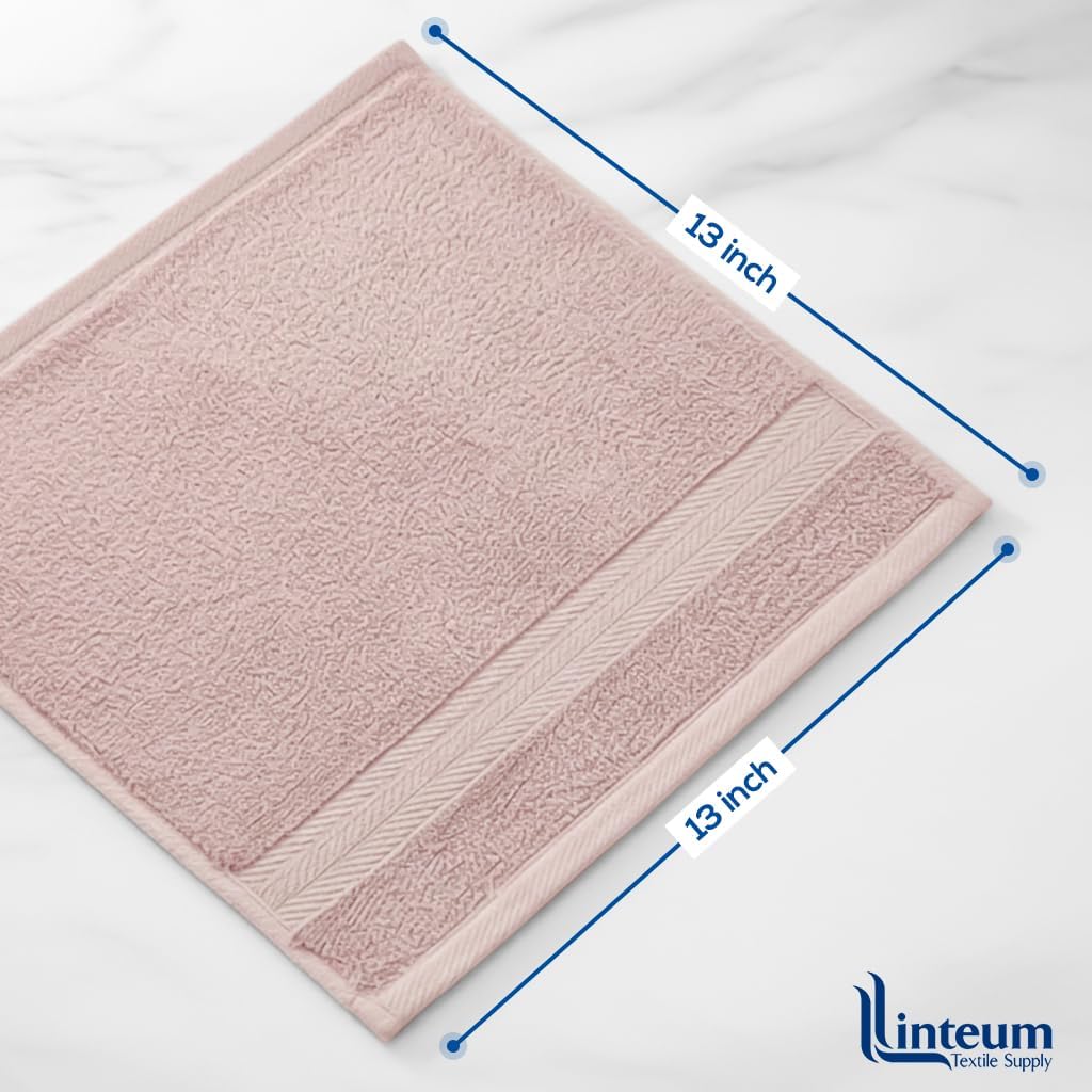 Linteum Textile Washcloth 100% Soft Cotton Zero Twist Premium Washcloths Face Towel 13x13 Inch