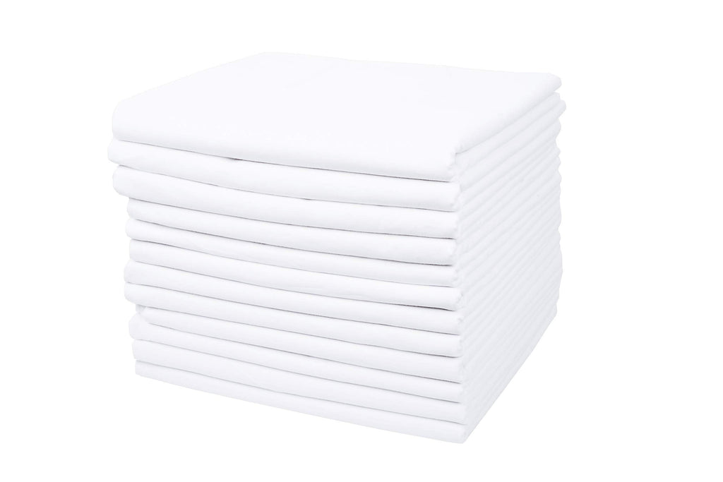 Linteum Textile Supply White Bed Sheet – 54x90 Soft and Comfortable Draw Sheets 180 Thread Count Top Sheets for Home, Hospitals, Spas & Rental Properties