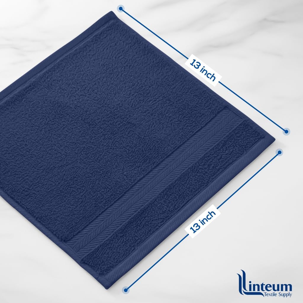Linteum Textile Washcloth 100% Soft Cotton Zero Twist Premium Washcloths Face Towel 13x13 Inch