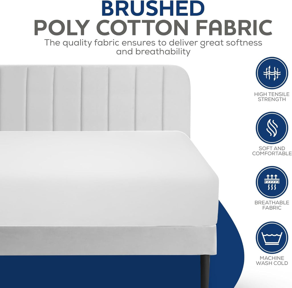 Linteum Textile Supply White Bed Sheet – 54x90 Soft and Comfortable Draw Sheets 180 Thread Count Top Sheets for Home, Hospitals, Spas & Rental Properties