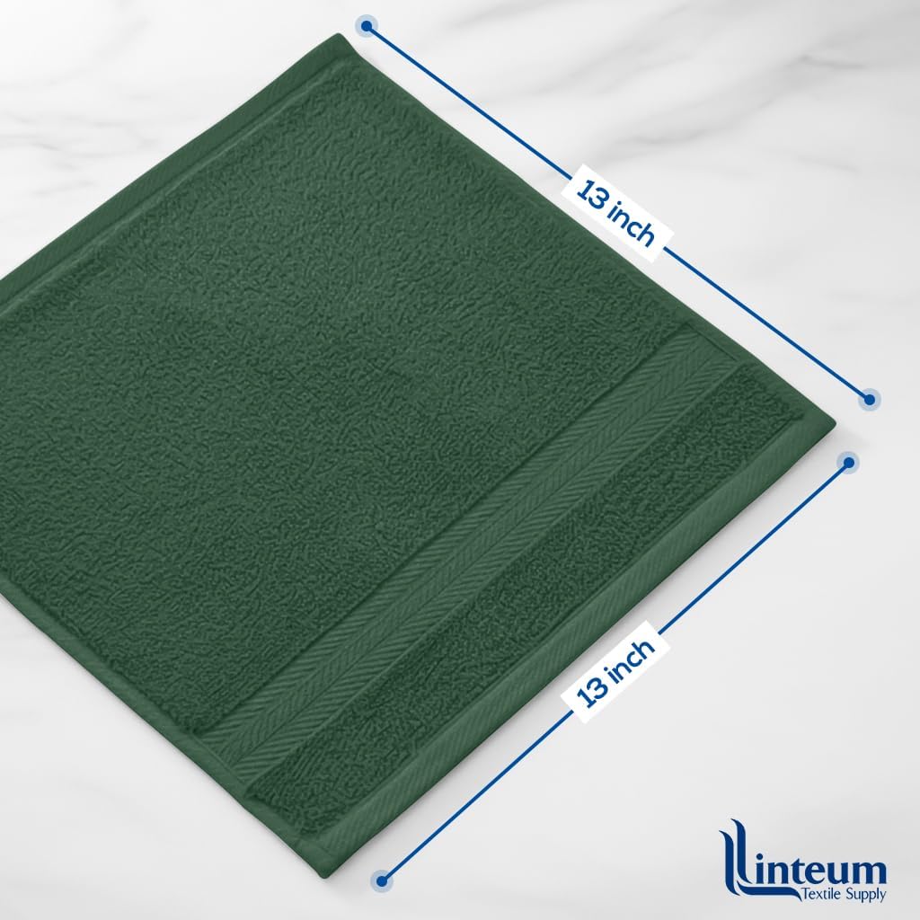 Linteum Textile Washcloth 100% Soft Cotton Zero Twist Premium Washcloths Face Towel 13x13 Inch