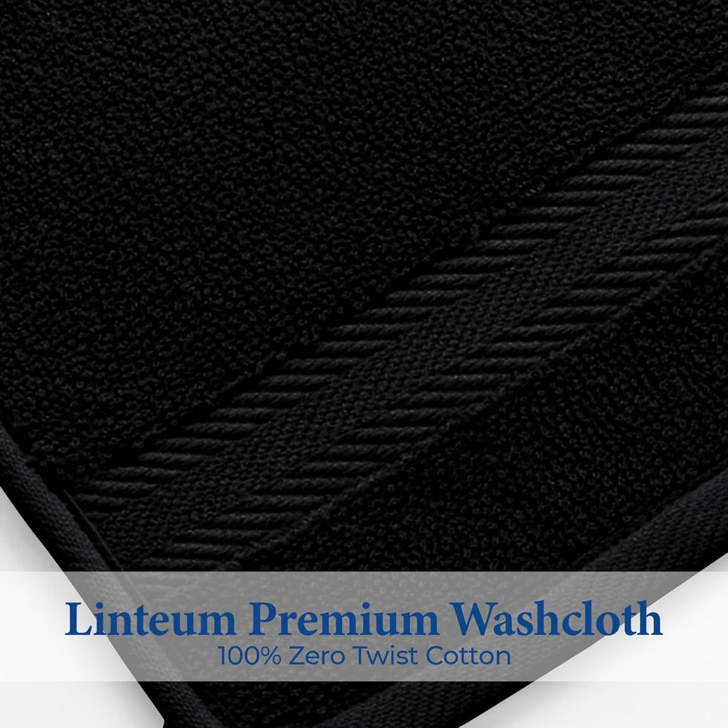 Linteum Textile Washcloth 100% Soft Cotton Zero Twist Premium Washcloths Face Towel 13x13 Inch