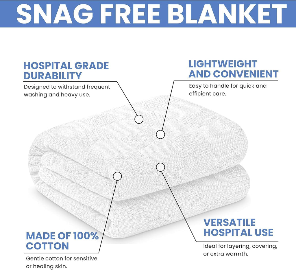 Linteum Textile Hospital Thermal Blanket 66x90 Inch 100% Cotton Breathable Soft and Cozy Open-Cell Weave Design Bed Blanket for Bed, Couch, Sofa Throw for All Season, 2.5 lb
