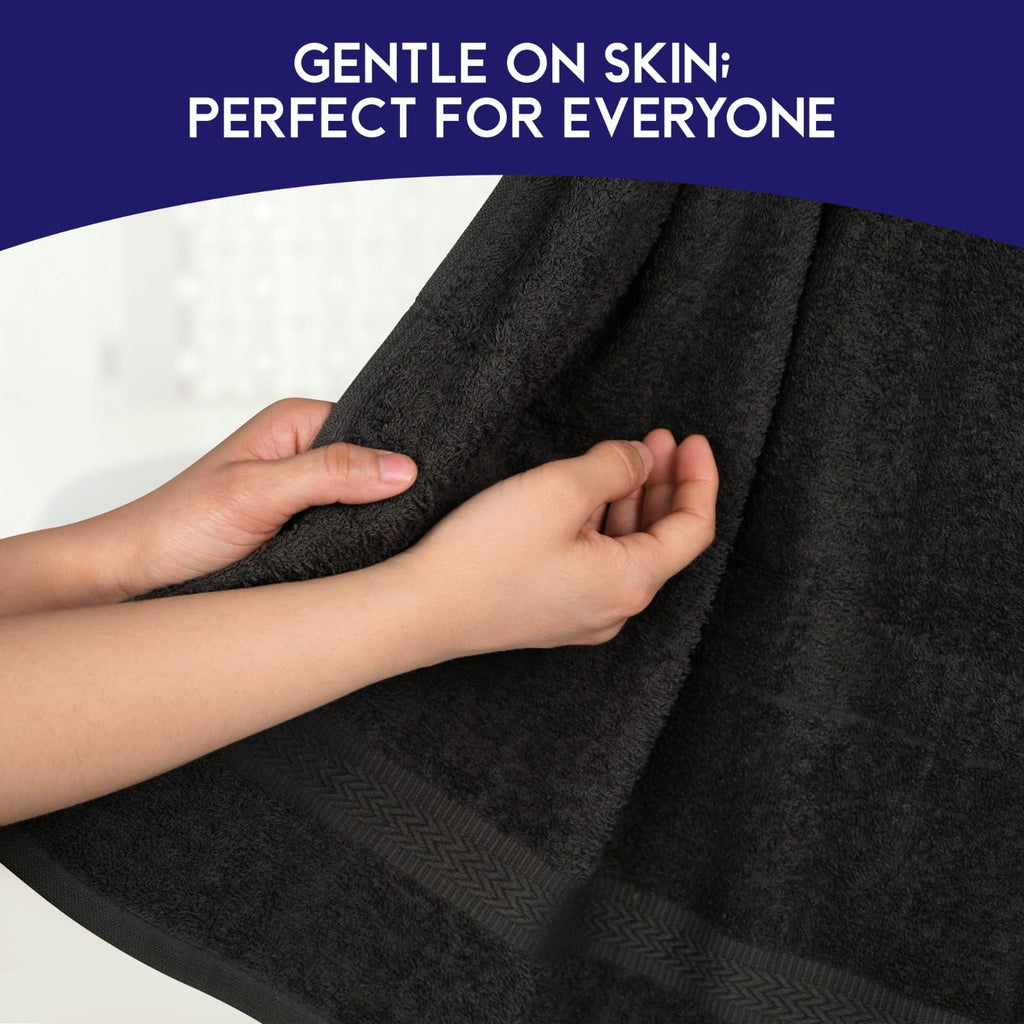 Linteum Textile 20x40 Inch, 100% Cotton Premium-Quality Hair Towels, Salon, Spa, Pool and Gym Towels 16s Ring Spun Quick Dry Fresh & Fluffy Absorbent and Plush
