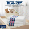 Linteum Textile 30x40 in Receiving Hospital Baby Blankets, 100% Cotton, Classic White w/Blue & Pink Stripes