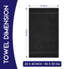 Linteum Textile 20x40 Inch, 100% Cotton Premium-Quality Hair Towels, Salon, Spa, Pool and Gym Towels 16s Ring Spun Quick Dry Fresh & Fluffy Absorbent and Plush