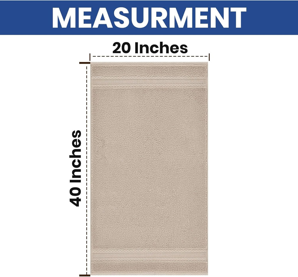 Linteum Textile 20x40 Inch, 100% Cotton Premium-Quality Hair Towels, Salon, Spa, Pool and Gym Towels 16s Ring Spun Quick Dry Fresh & Fluffy Absorbent and Plush