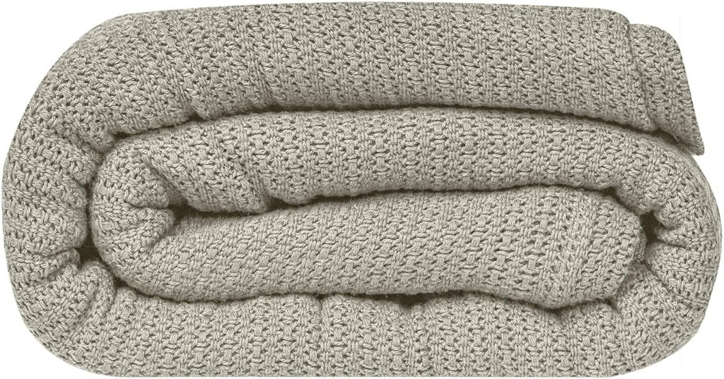 Linteum Textile Supply Leno Weave Blanket, 100% Cotton, Lightweight, Warm, Extra-Fluffy, Premium and Durable Soft & Cozy Bed Blanket for Bed, Couch, Sofa Throw for All Season