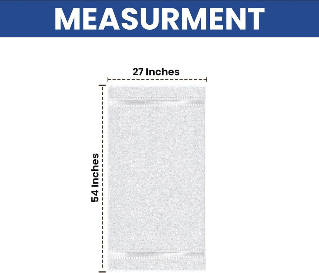 Linteum Textile Supply 27x54 Luxury Bath Towels Highly Absorbent Quick Drying Towels with 100% Ring-Spun Cotton Material for Home, Hotel, Spa, & Gym