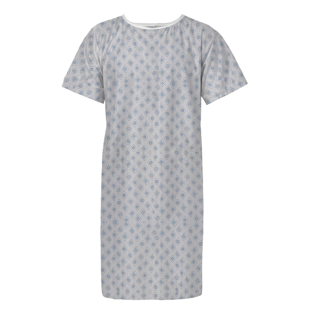 Linteum Textile Supply Cotton Blended Unisex Hospital Gown Back Tie 45" Long Patient Gowns Comfortably Fits Sizes 2XL