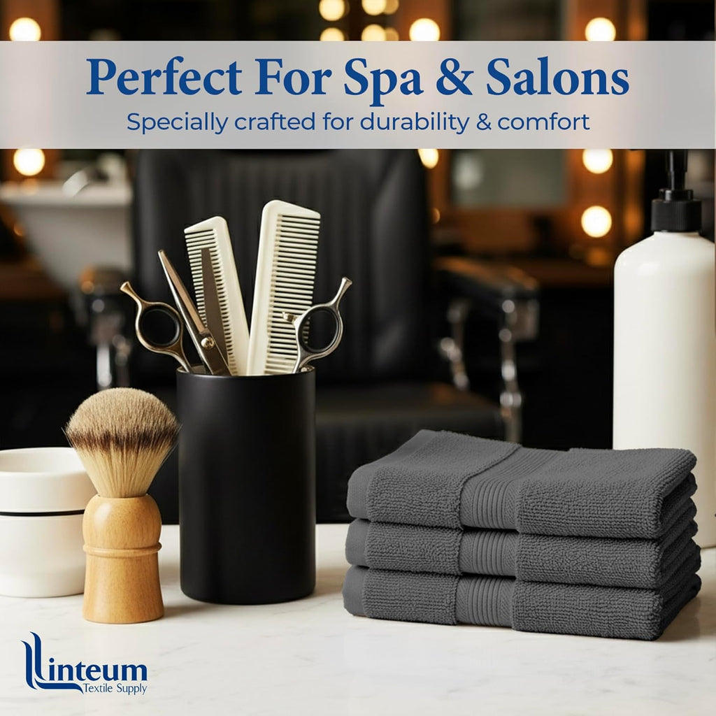 Linteum Textile Washcloth 100% Soft Cotton Zero Twist Premium Washcloths Face Towel 13x13 Inch