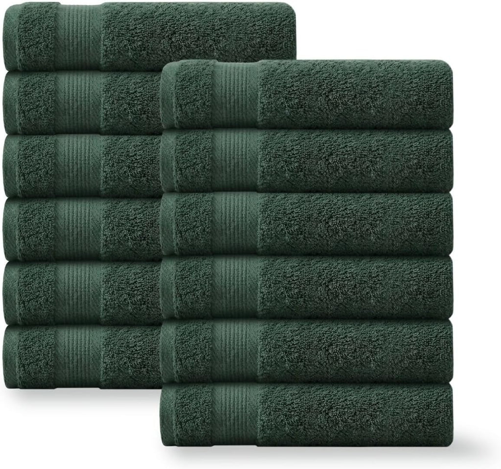 Linteum Textile Supply Hand Towels for Bathroom 16x27 Inches 100% Cotton Zero Twist Hand Towel Set Quick Dry Highly Absorbent Spa Towels Bulk for Salon, Home, Hotel, Gym