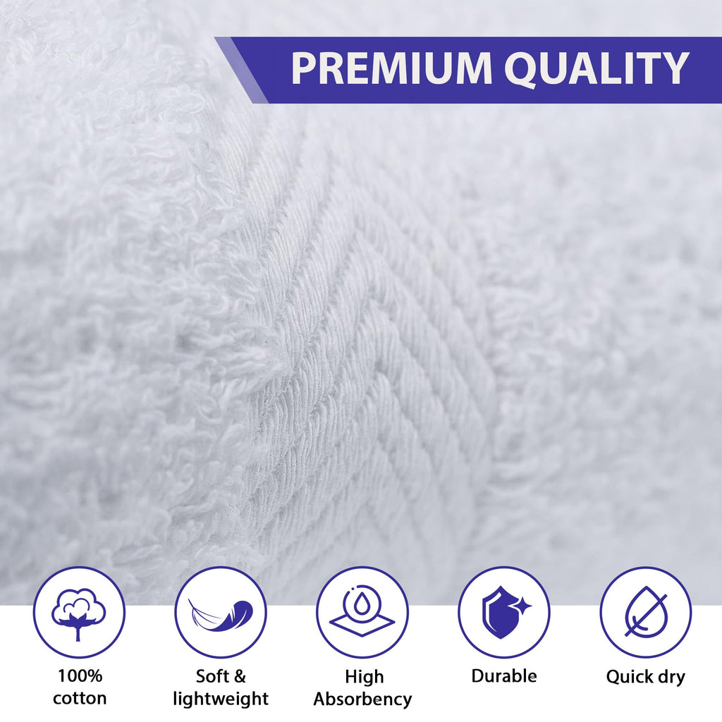 Linteum Textile Supply 27x52 inches Hotel Quality Bath Towels (White) Highly Absorbent Durable Bath Towels with 100% Soft Cotton Material for Home, Hotel, and Spa