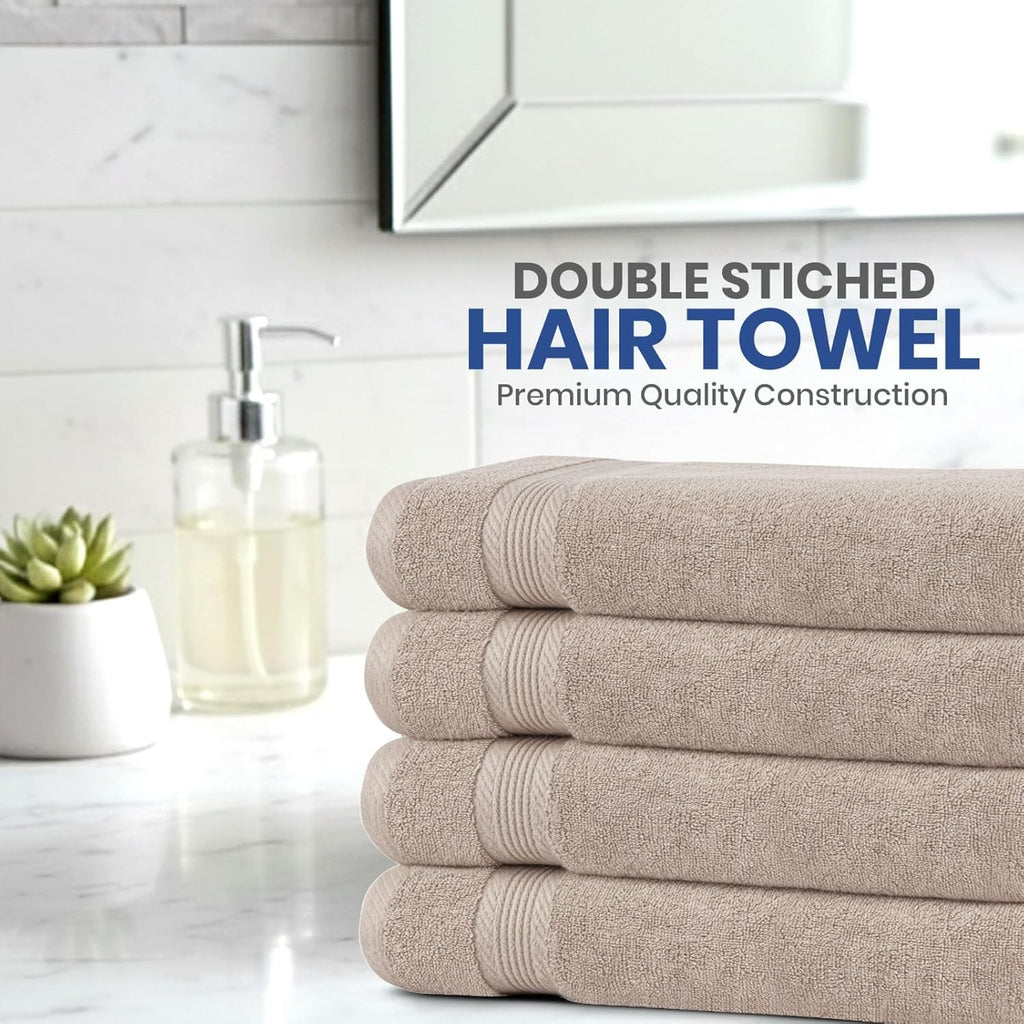 Linteum Textile 20x40 Inch, 100% Cotton Premium-Quality Hair Towels, Salon, Spa, Pool and Gym Towels 16s Ring Spun Quick Dry Fresh & Fluffy Absorbent and Plush