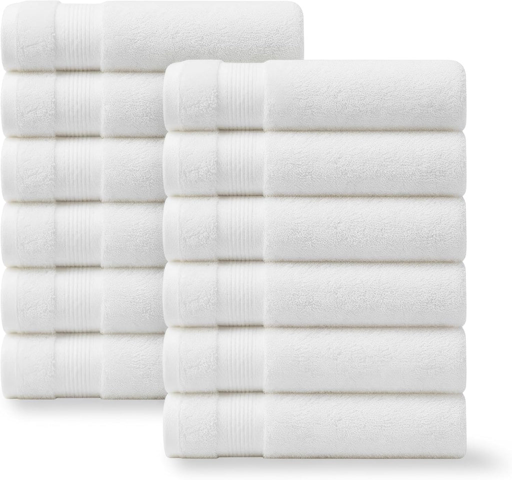 Linteum Textile Supply Hand Towels for Bathroom 16x27 Inches 100% Cotton Zero Twist Hand Towel Set Quick Dry Highly Absorbent Spa Towels Bulk for Salon, Home, Hotel, Gym