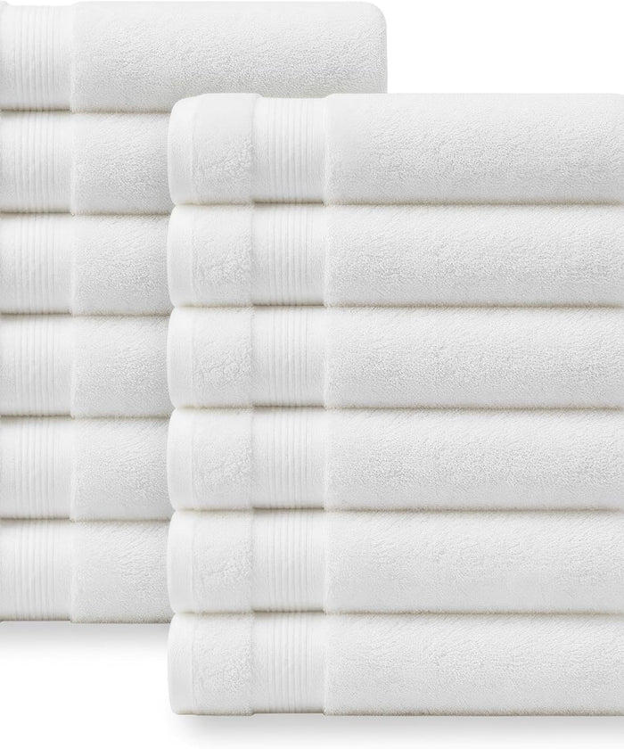 Linteum Textile Supply Hand Towels for Bathroom 16x27 Inches 100% Cotton Zero Twist Hand Towel Set Quick Dry Highly Absorbent Spa Towels Bulk for Salon, Home, Hotel, Gym
