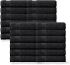 Linteum Textile Supply Black Bleach Proof Premium Hand Towels for Bathroom 16x27 Inches 100% Cotton Zero Twist Quick Dry Highly Absorbent Bleach Safe Spa Towels for Salon, Home, Hotel