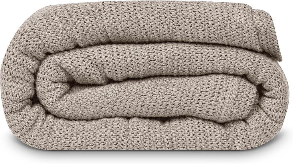 Linteum Textile Supply Leno Weave Blanket, 100% Cotton, Lightweight, Warm, Extra-Fluffy, Premium and Durable Soft & Cozy Bed Blanket for Bed, Couch, Sofa Throw for All Season