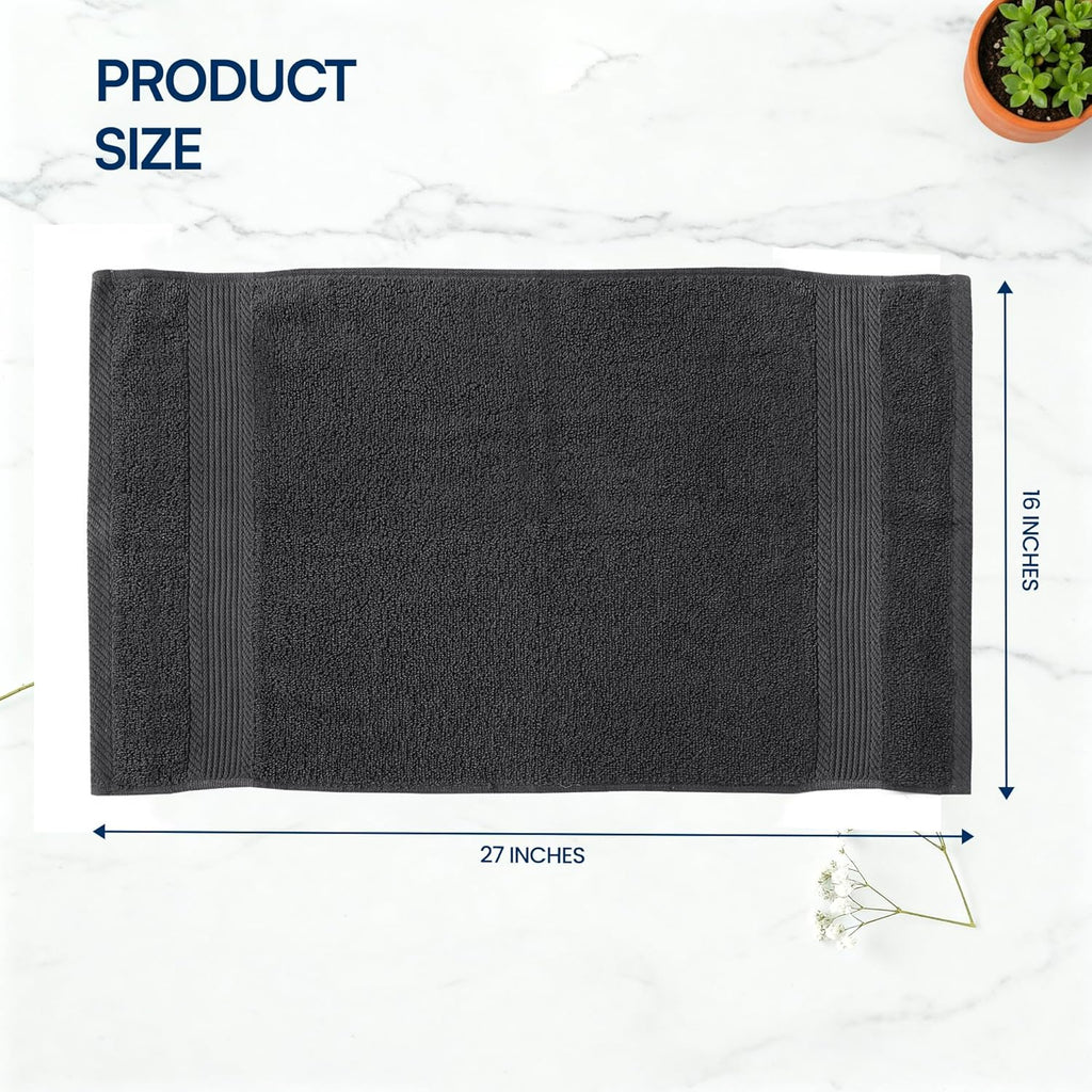 Linteum Textile Supply Black Bleach Proof Premium Hand Towels for Bathroom 16x27 Inches 100% Cotton Zero Twist Quick Dry Highly Absorbent Bleach Safe Spa Towels for Salon, Home, Hotel