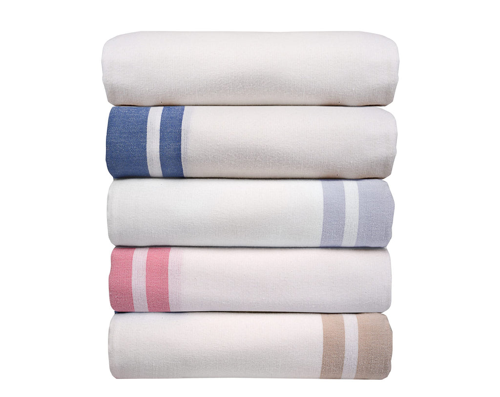 Linteum Textile Cotton Blended Hospital Patient Bath Blanket, Bath Sheet, Lightweight Blanket