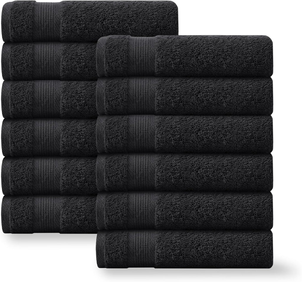 Linteum Textile Supply Hand Towels for Bathroom 16x27 Inches 100% Cotton Zero Twist Hand Towel Set Quick Dry Highly Absorbent Spa Towels Bulk for Salon, Home, Hotel, Gym