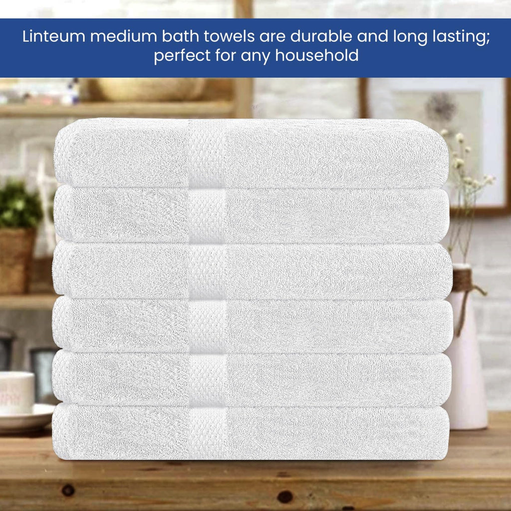 Linteum Textile Supply Luxury Bath Towels Highly Absorbent Quick Drying Towels with 100% Ring-Spun Cotton Material for Home, Hotel, Spa, & Gym (24x48 inches)
