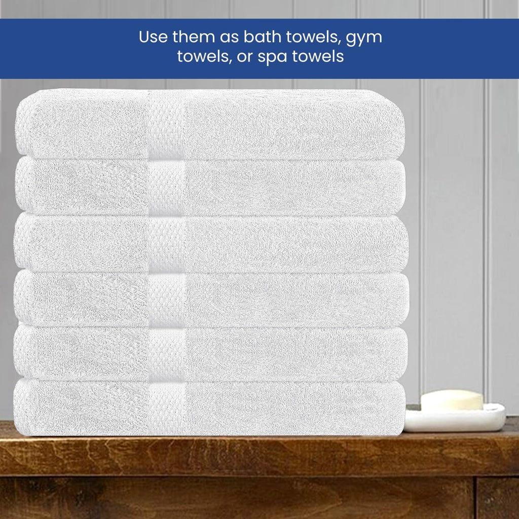 Linteum Textile Supply Luxury Bath Towels Highly Absorbent Quick Drying Towels with 100% Ring-Spun Cotton Material for Home, Hotel, Spa, & Gym (24x48 inches)