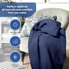 Linteum Textile Supply Leno Weave Blanket, 100% Cotton, Lightweight, Warm, Extra-Fluffy, Premium and Durable Soft & Cozy Bed Blanket for Bed, Couch, Sofa Throw for All Season