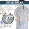 Linteum Textile Supply Cotton Blended Unisex Hospital Gown Back Tie 45" Long Patient Gowns Comfortably Fits Sizes 2XL