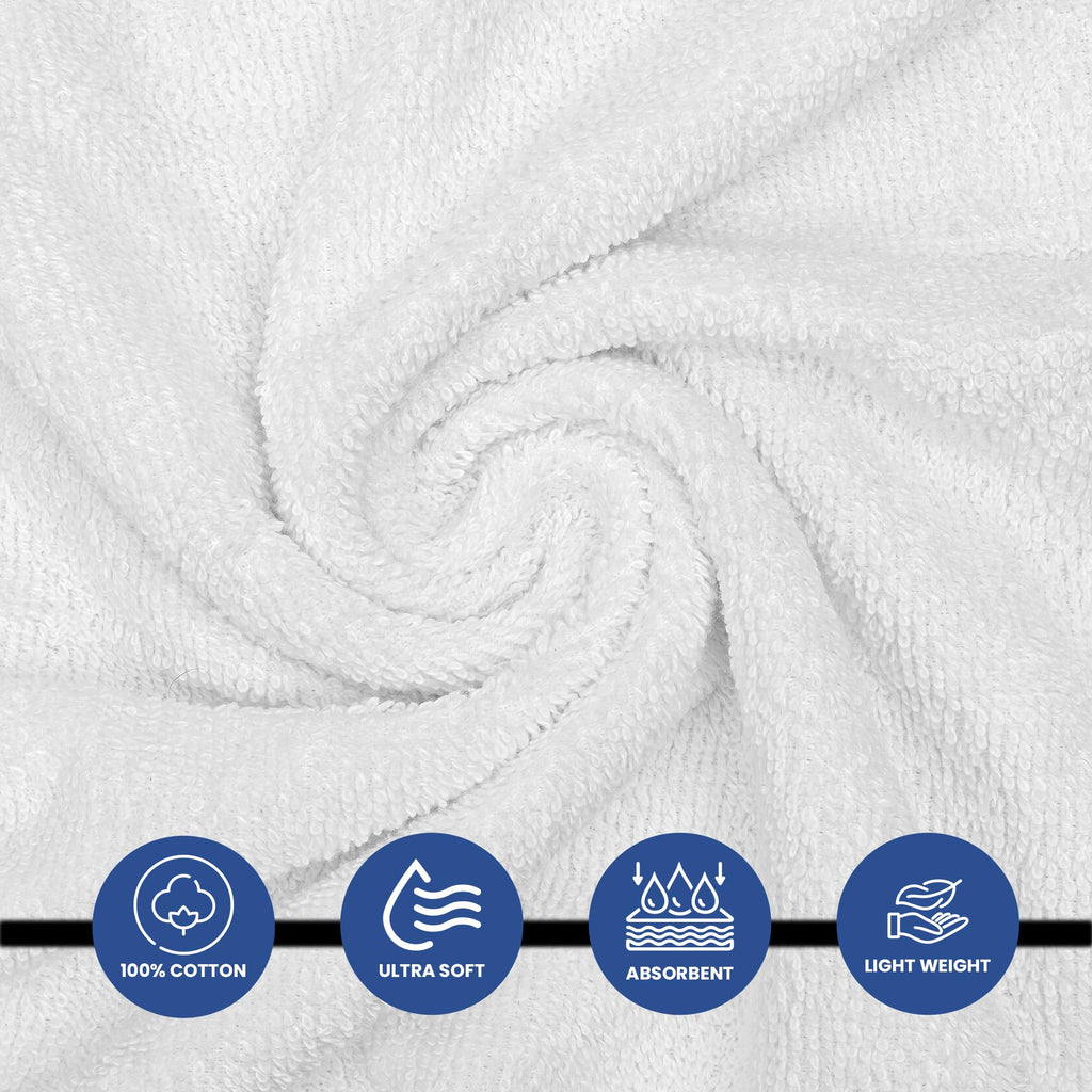 Linteum Textile 20x40 Inch, 100% Cotton Premium-Quality Hair Towels, Salon, Spa, Pool and Gym Towels 16s Ring Spun Quick Dry Fresh & Fluffy Absorbent and Plush