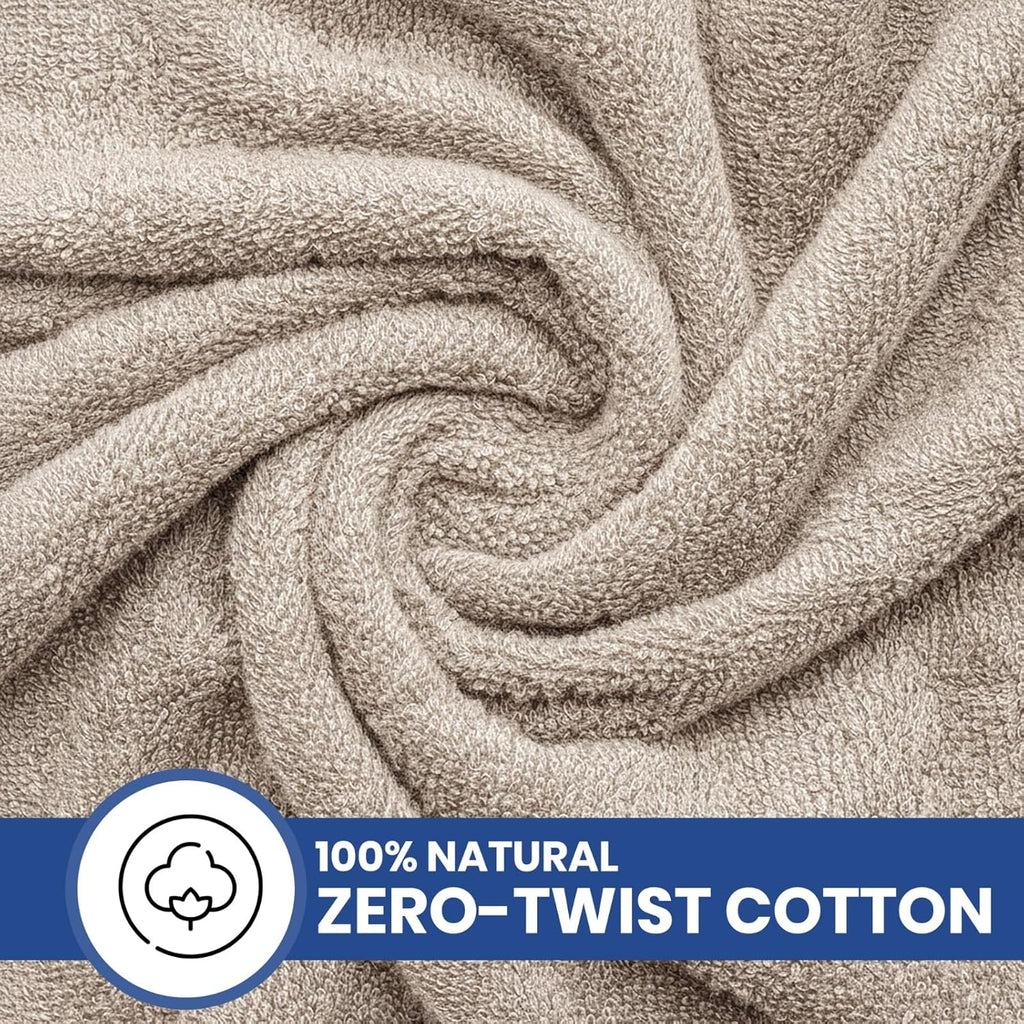 Linteum Textile 20x40 Inch, 100% Cotton Premium-Quality Hair Towels, Salon, Spa, Pool and Gym Towels 16s Ring Spun Quick Dry Fresh & Fluffy Absorbent and Plush