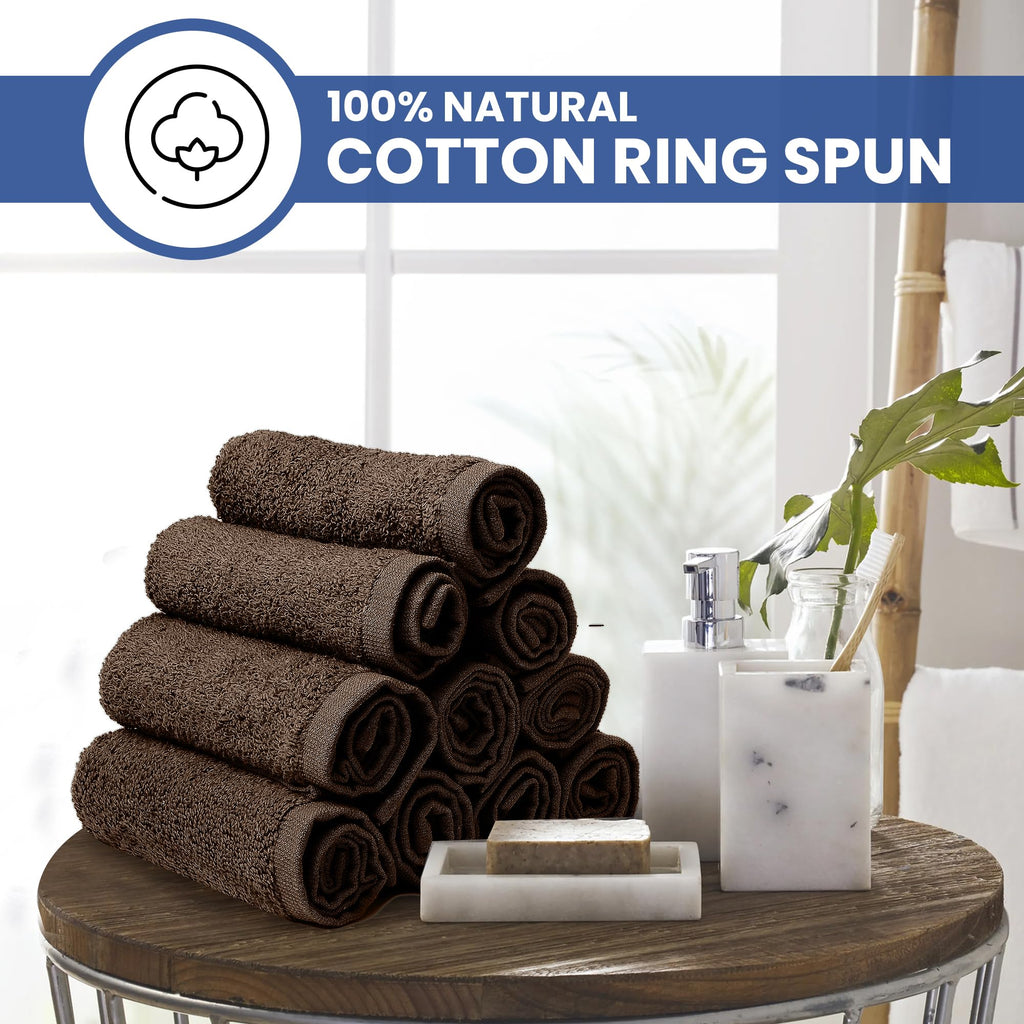 Linteum Textile Washcloth Set 100% Soft Cotton Zero Twist 16 Single Ring Spun Premium Washcloths Face Towel 13x13 Inch