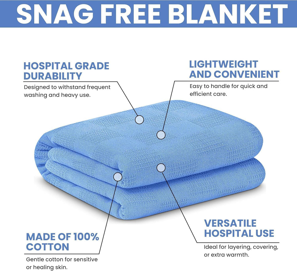 Linteum Textile Hospital Thermal Blanket 66x90 Inch 100% Cotton Breathable Soft and Cozy Open-Cell Weave Design Bed Blanket for Bed, Couch, Sofa Throw for All Season, 2.5 lb