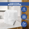 Linteum Textile Washcloth Set 100% Soft Cotton Zero Twist 16 Single Ring Spun Premium Washcloths Face Towel 13x13 Inch