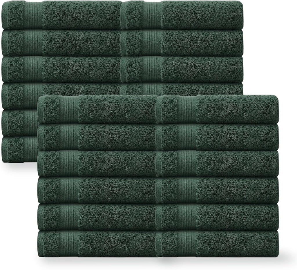 Linteum Textile Supply Hand Towels for Bathroom 16x27 Inches 100% Cotton Zero Twist Hand Towel Set Quick Dry Highly Absorbent Spa Towels Bulk for Salon, Home, Hotel, Gym