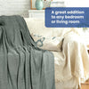 Linteum Textile Supply Leno Weave Blanket, 100% Cotton, Lightweight, Warm, Extra-Fluffy, Premium and Durable Soft & Cozy Bed Blanket for Bed, Couch, Sofa Throw for All Season