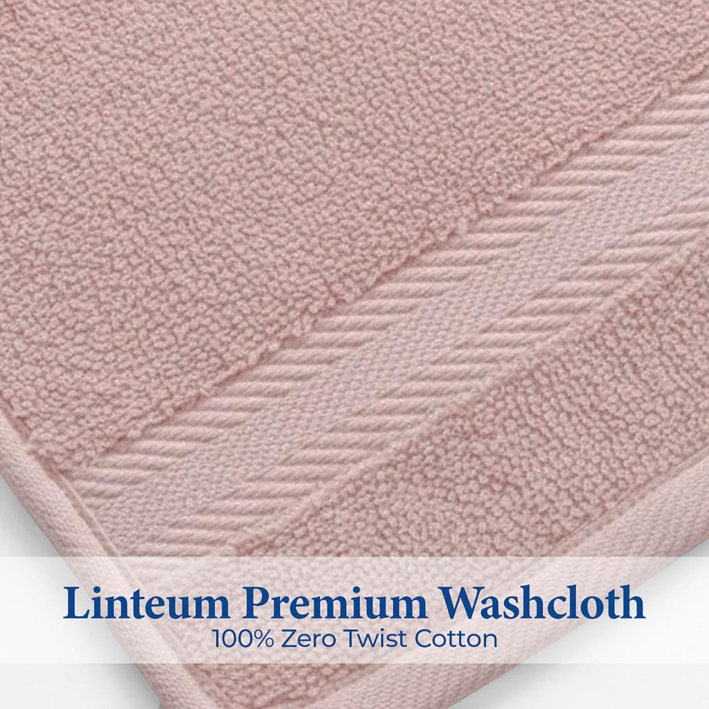 Linteum Textile Washcloth 100% Soft Cotton Zero Twist Premium Washcloths Face Towel 13x13 Inch