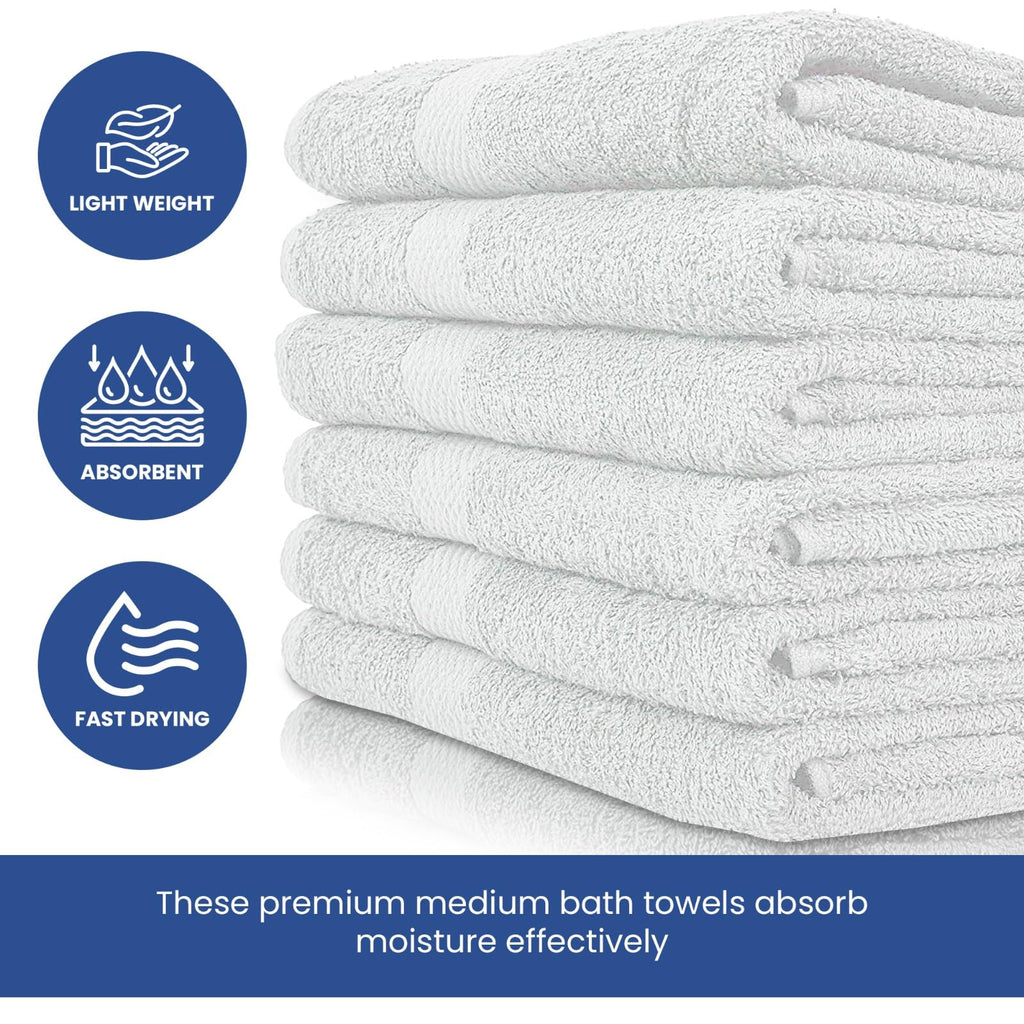 Linteum Textile Supply Luxury Bath Towels Highly Absorbent Quick Drying Towels with 100% Ring-Spun Cotton Material for Home, Hotel, Spa, & Gym (24x48 inches)