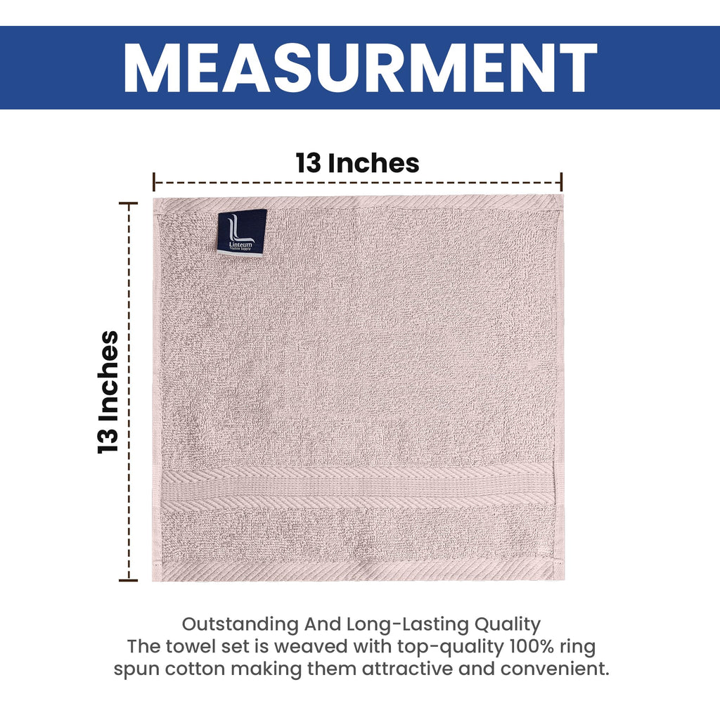 Linteum Textile Washcloth Set 100% Soft Cotton Zero Twist 16 Single Ring Spun Premium Washcloths Face Towel 13x13 Inch