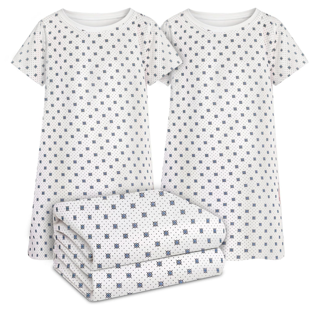 Linteum Textile Supply Cotton Blended Unisex Hospital Gowns with Back Ties Comfortably Fits Sizes Upto 2XL