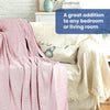Linteum Textile Supply Leno Weave Blanket, 100% Cotton, Lightweight, Warm, Extra-Fluffy, Premium and Durable Soft & Cozy Bed Blanket for Bed, Couch, Sofa Throw for All Season