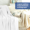 Linteum Textile Supply Leno Weave Blanket, 100% Cotton, Lightweight, Warm, Extra-Fluffy, Premium and Durable Soft & Cozy Bed Blanket for Bed, Couch, Sofa Throw for All Season