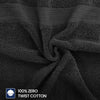 Linteum Textile Supply Black Bleach Proof Premium Hand Towels for Bathroom 16x27 Inches 100% Cotton Zero Twist Quick Dry Highly Absorbent Bleach Safe Spa Towels for Salon, Home, Hotel